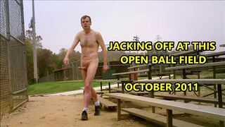 Risky Public Jacking Off In Open Baseball Area October 2011 - 1 image