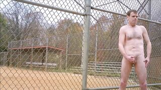 Risky Public Jacking Off In Open Baseball Area October 2011 - 7 image