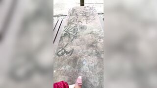 hot cum fountain on a table long distance