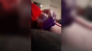 Spanking into a condom - 8 image