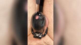 POV releasing chastity cage for sounding cumshot - 2 image