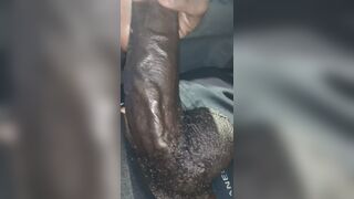Jerking My Big Black Cock In Public With Oil - 1 image