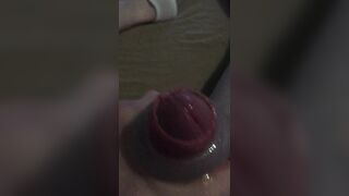 Masturbating With Bound Balls Cockrings And Cock Stroker Toy - 8 image