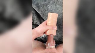 Amateur POV chastity cage sex toy anal cumshot - 7 image
