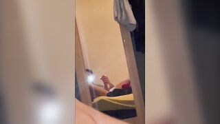22 year old jerks off his 22cm cock in front of the mirror - 10 image