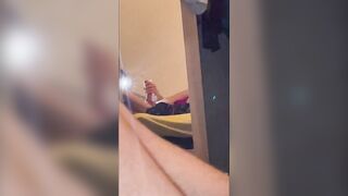 22 year old jerks off his 22cm cock in front of the mirror - 4 image