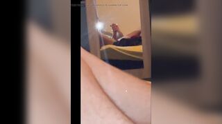 22 year old jerks off his 22cm cock in front of the mirror - 7 image
