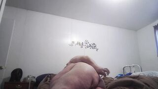 Fat guy stretching my ass with glass dildo - 3 image