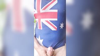 Risky public walking track cum in one-piece swimsuit - 10 image