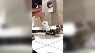 SUCKING COCK UNDER A MALL BATHROOM STALL - 3 image