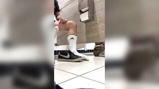 SUCKING COCK UNDER A MALL BATHROOM STALL - 6 image