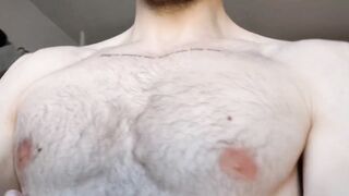Close-up nipples and armpit of hairy daddy - 7 image