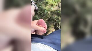 Wanking on a Picnic Table in the Park - 1 image