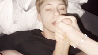 Invited home a sweet twink and fucked in the mouth cum on the face - 5 image