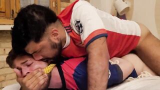 Rodrigo and Duratto soccer players fucking bound and gagged for the first time | Preview - 3 image
