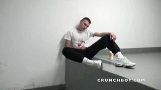 FRENCH TWINKS SEXY USED BY BAD BOY IN SNEAKER IN PUBLIC PARKING FOR CRUNCHBOY - 2 image