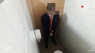 Elegantly Security Big Dick Piss And Cum in Toilet - 2 image