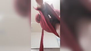 bear takes a shower, dries his hairy body and puts on a thong with his big ass - 6 image