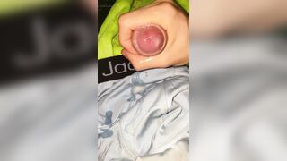 Puppy plays with his dick and cums on himself - 8 image