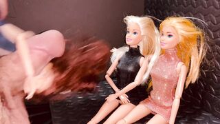 Small Penis Cumming On Clothed Barbie And Friends Dolls - CFNM And Bukkake Fetish Cumshot - 8 image