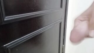 I squeezed my dick at my beautiful neighbor's door - 4 image