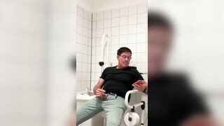 Jerking off in a public restroom at the medical building. Unedited - 4 image