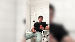 Jerking off in a public restroom at the medical building. Unedited - 5 image