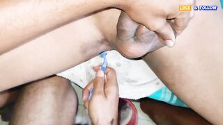 Big dick Hair shaving gay boy, helping my boyfriend to clean and fuck his ass, cute teen boy - 10 image