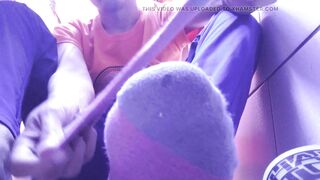 HAVING A REST WITH MY NEW COLOR SOCKS PT 2 I FEET AND SOLES