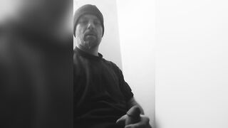 Me alone time in motel bathroom