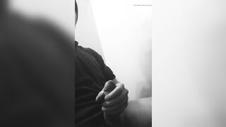 Me alone time in motel bathroom