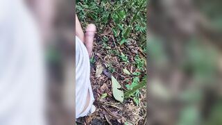 young handsome ranger masturbates and cums in the jungle, while he stays behind his companions - 4 image
