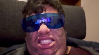 Big sprays on black shirt.