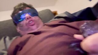 Big sprays on black shirt.