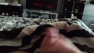 Morning wood wank and cumshot.