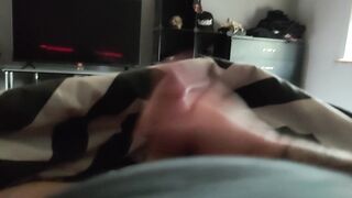 Morning wood wank and cumshot.