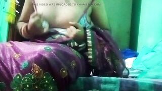 Indian Gay Crossdresser in pink saree pressing and milking his boobs so hard and enjoying the hardcore sex - 6 image