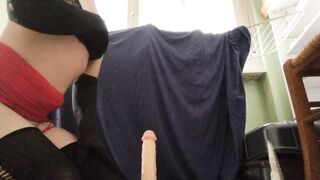 Gay crossdresser boy sissygasm fuck with dildo