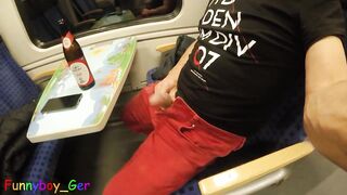 Guy secretly jerks off his sausage in a moving train (S)