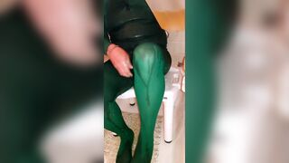 Crossdress piss wet and slimy. Masturbate in nylon pantyhose and leotard.