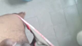 Wanking my indian cock in the barth room