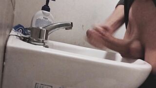 I rest my BALLS on the sink getting my COCK ready for a HUGE CUMSHOT - 10 image