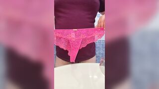 Wife lingerie cumming after work