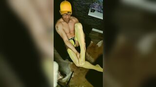 KinkyChrisX - Yellow stockings and jock