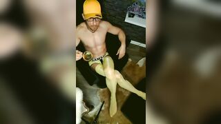 KinkyChrisX - Yellow stockings and jock