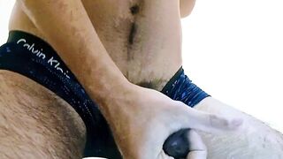 Playing with my dick on floor it is sexy - 4 image