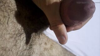 Morrocino,In the bedroom, a young man with a large penis is masturbating alone - 6 image
