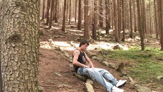 Horny guys with hard cocks love to fuck in the woods - 1 image