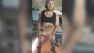 Hot Muscle Jock Masturbates Akd Cums in His Boots