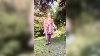 Dressed with a pleated floral dress for a night out